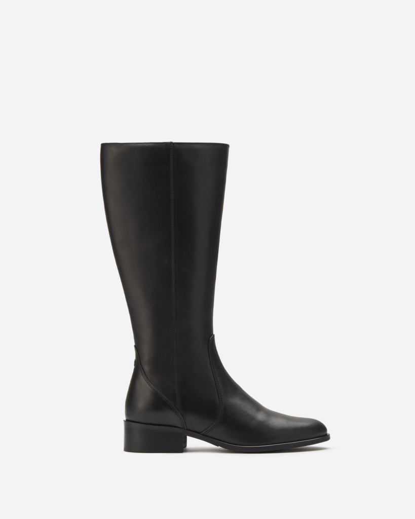 Haltham Standard Knee High Black Leather Boots