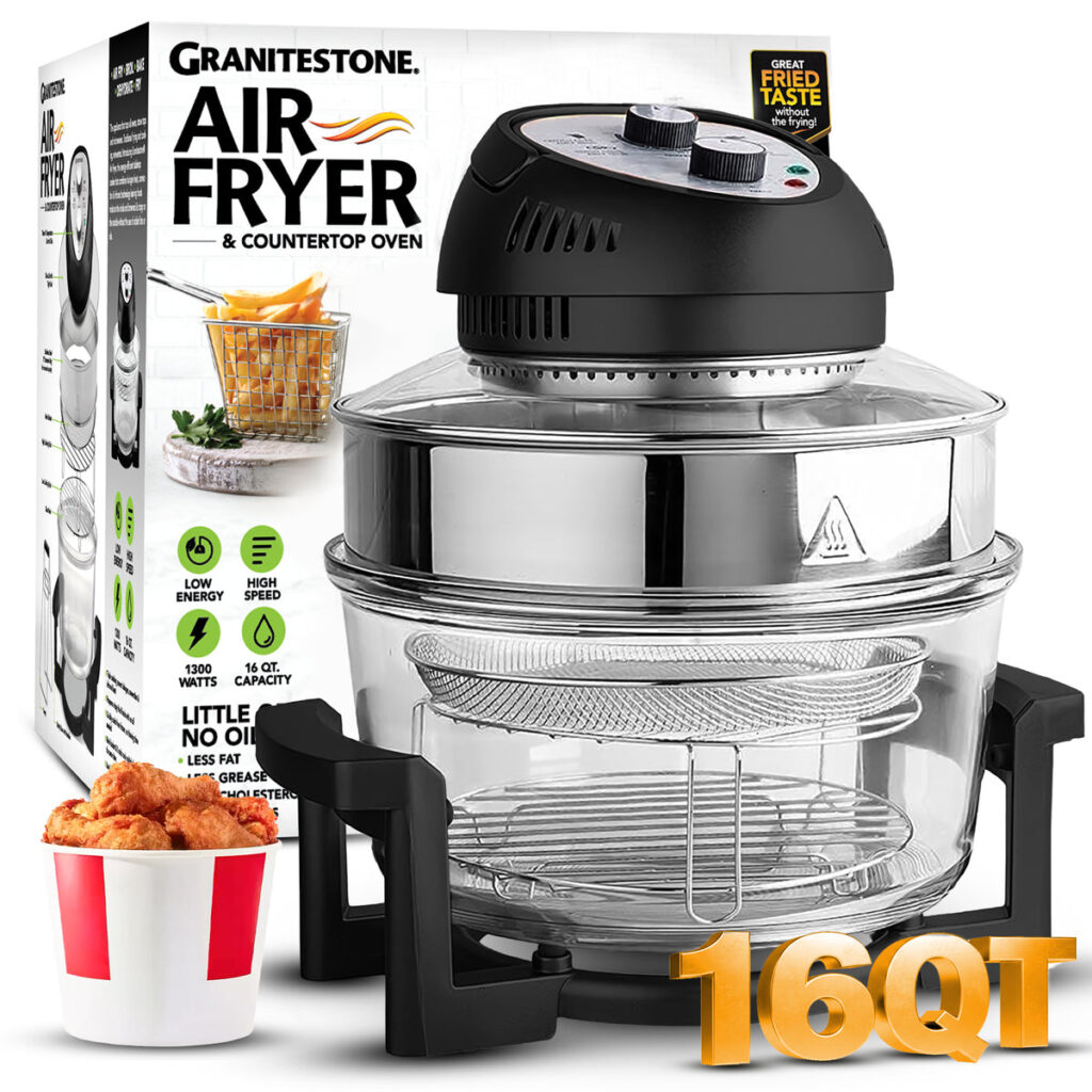 Granitestone Glass Air Fryer XL Healthier Crispier Cooking