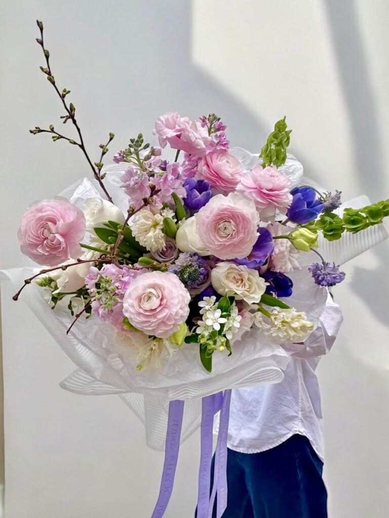 Enchantique Elegance — European Hydrangea, Clooney Ranunculus, Dutch Tulips